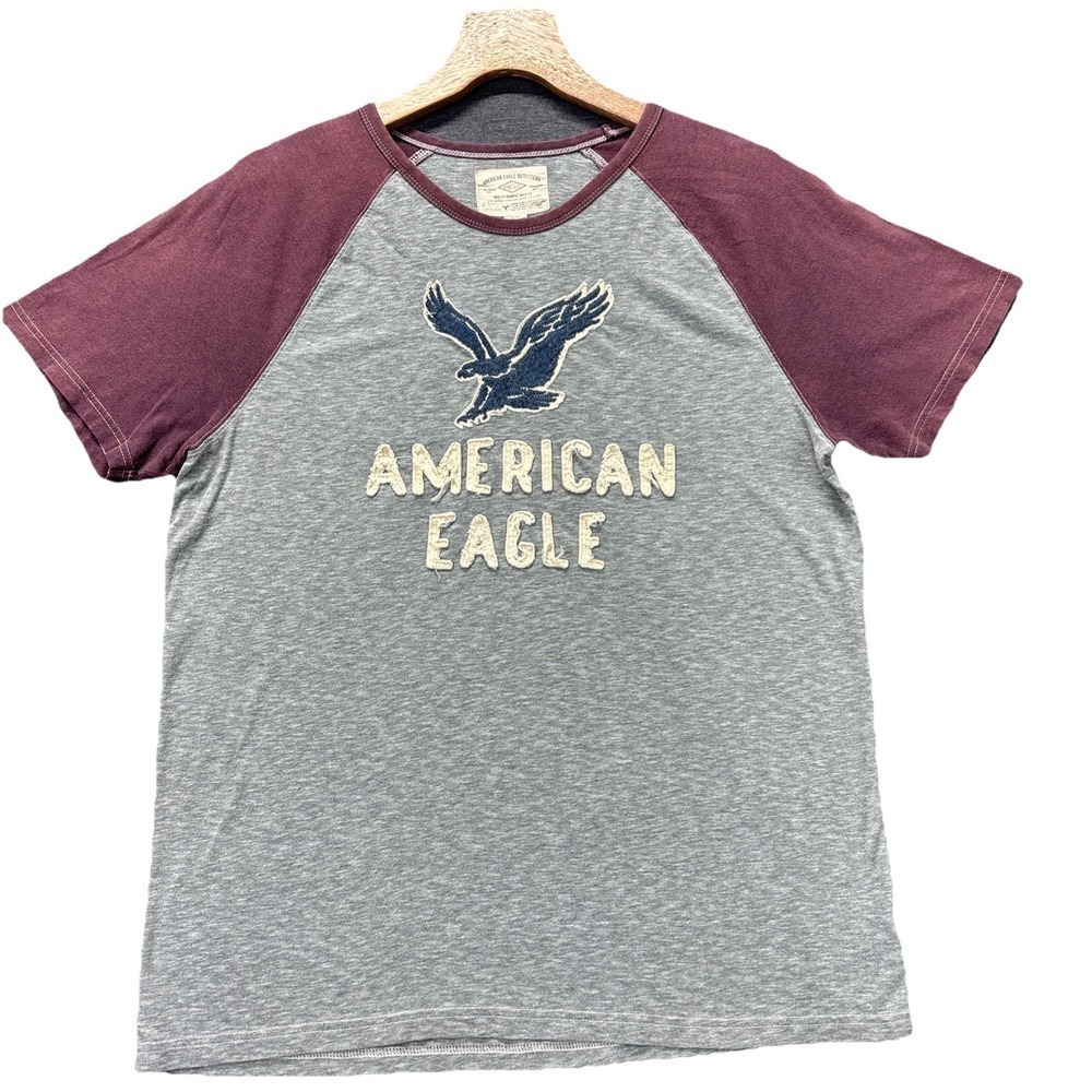 American Eagle T Shirt Mens Large Embroidered Patch Short Sleeves‎ Hipster Y2K